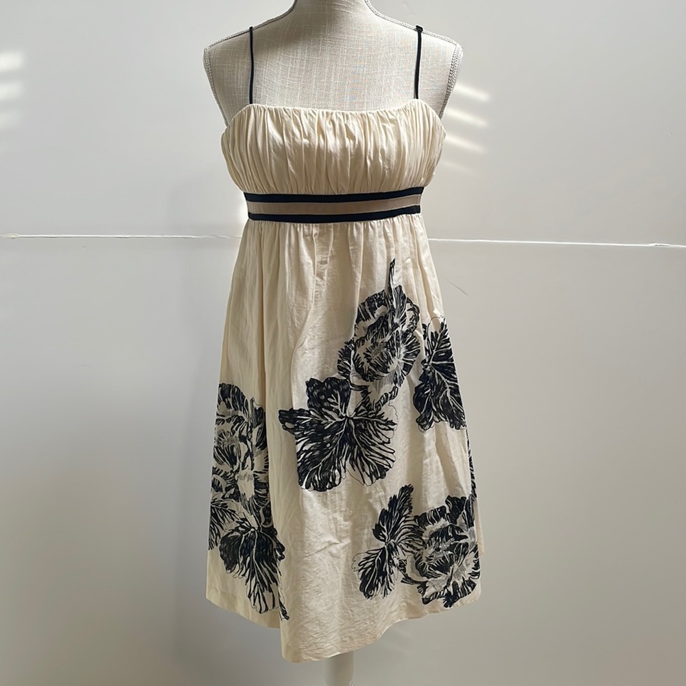 Nine West | Off-White Cotton Midi Strappy Dress | Size 8